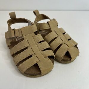 First Steps Sandals Toddler Baby Size 4 Fisherman Tan Neutral Classic Unisex
